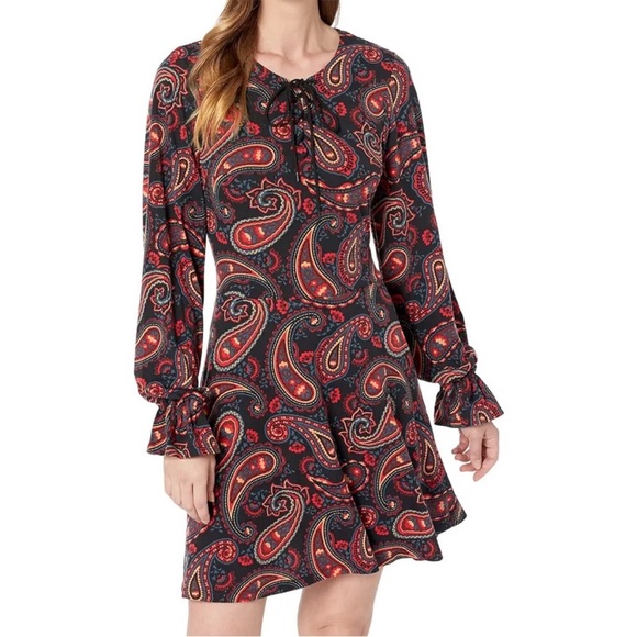 Wrangler Retro Small Dress Americana Dress Paisley long sleeve NWT - Picture 1 of 15